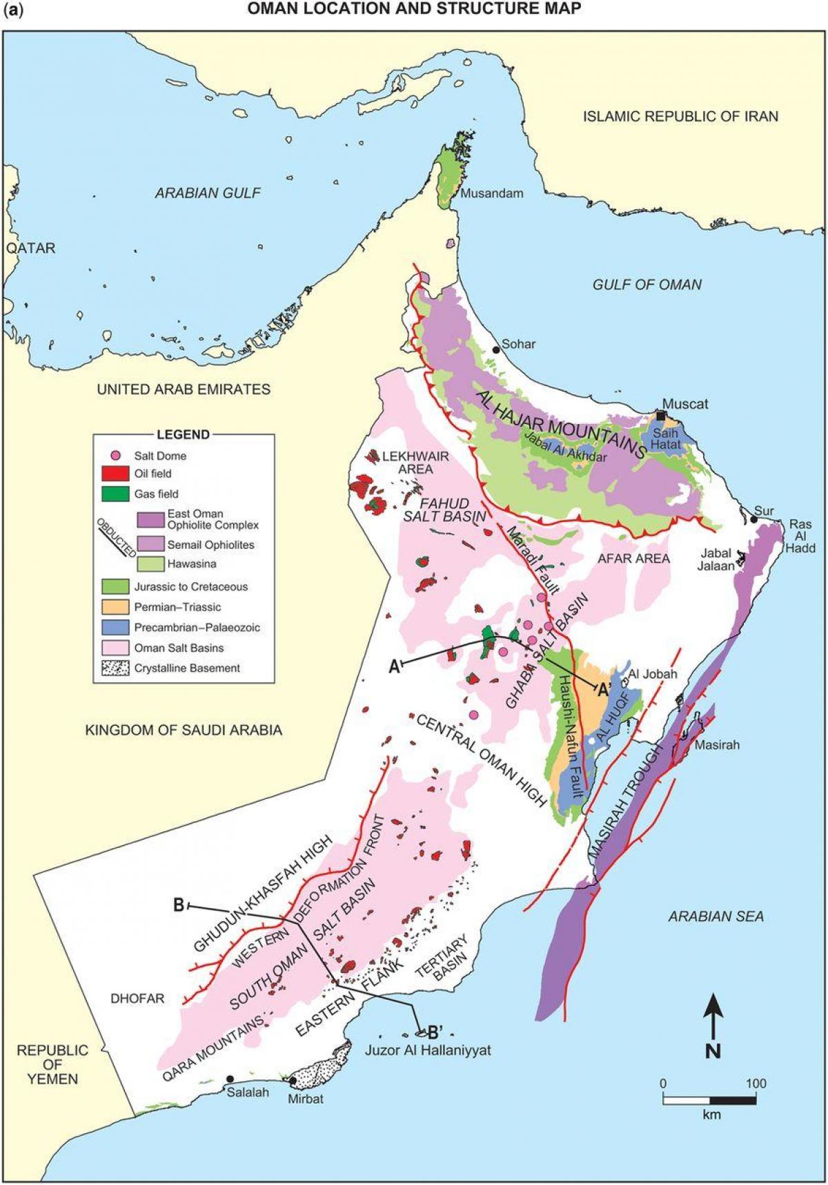 karta Oman geologije