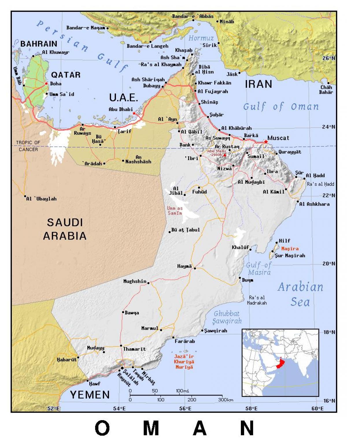 karta Oman politički